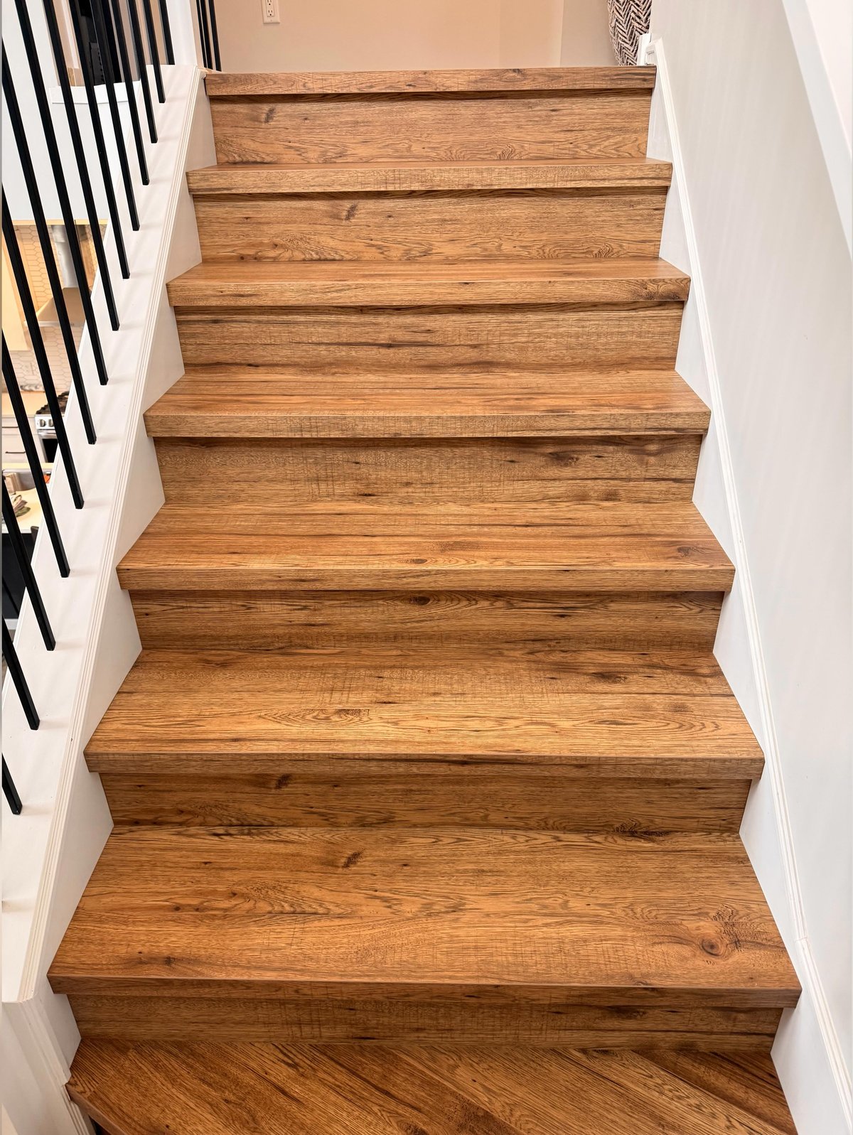 Laminate treads, risers, and front-edge detail.